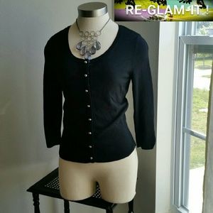 ..WHBM.....BEAUTIFUL BLACK...CARDIGAN